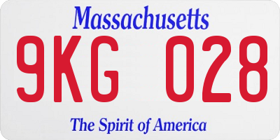 MA license plate 9KG028