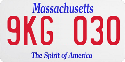 MA license plate 9KG030