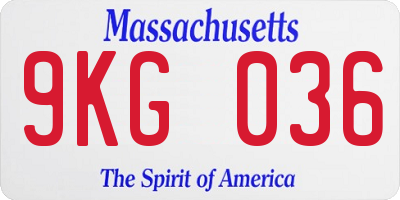 MA license plate 9KG036