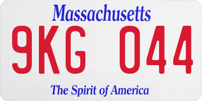 MA license plate 9KG044