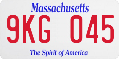 MA license plate 9KG045