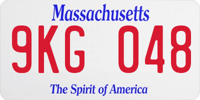 MA license plate 9KG048