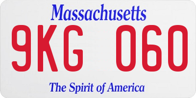 MA license plate 9KG060