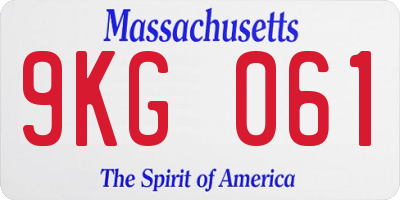 MA license plate 9KG061