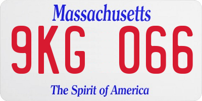 MA license plate 9KG066