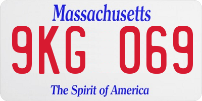 MA license plate 9KG069