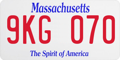 MA license plate 9KG070