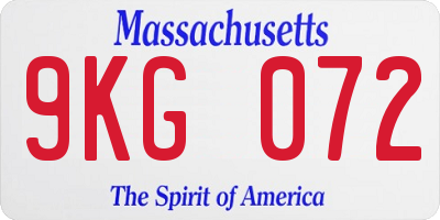 MA license plate 9KG072