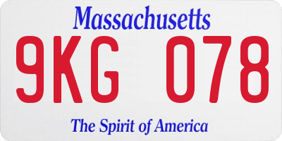 MA license plate 9KG078