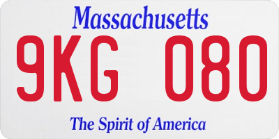 MA license plate 9KG080