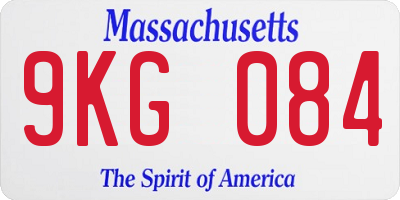MA license plate 9KG084