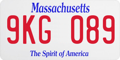 MA license plate 9KG089