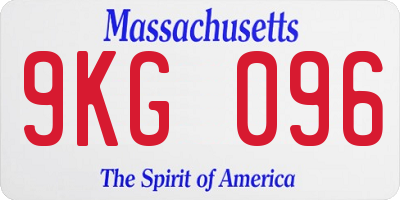 MA license plate 9KG096
