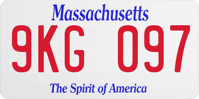 MA license plate 9KG097
