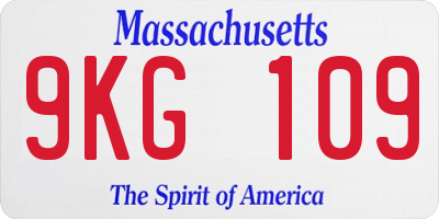 MA license plate 9KG109