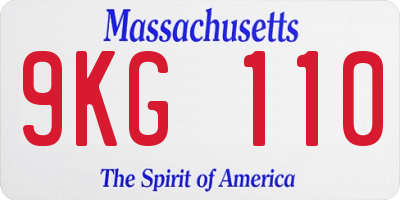 MA license plate 9KG110