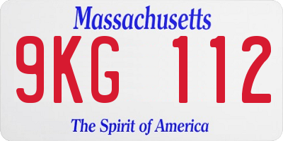 MA license plate 9KG112