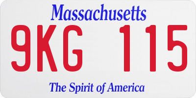 MA license plate 9KG115