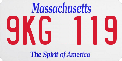 MA license plate 9KG119