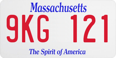 MA license plate 9KG121