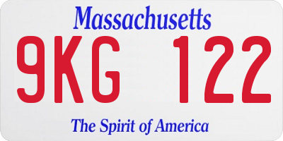 MA license plate 9KG122