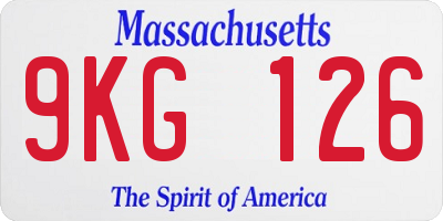 MA license plate 9KG126