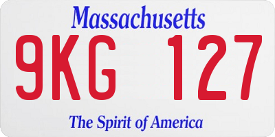 MA license plate 9KG127