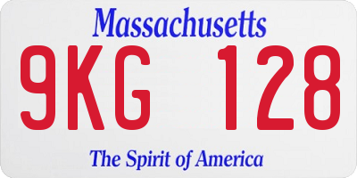 MA license plate 9KG128