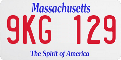 MA license plate 9KG129