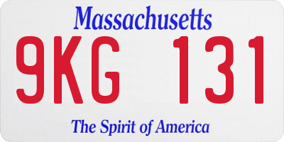 MA license plate 9KG131