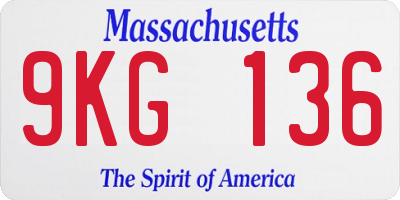 MA license plate 9KG136
