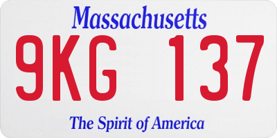 MA license plate 9KG137