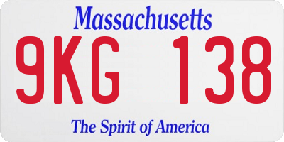 MA license plate 9KG138