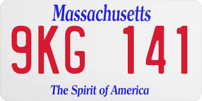 MA license plate 9KG141