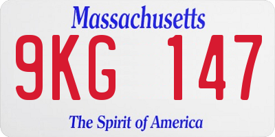 MA license plate 9KG147
