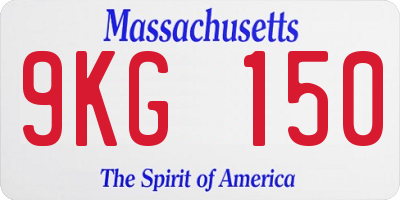 MA license plate 9KG150