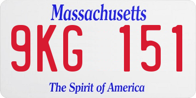 MA license plate 9KG151