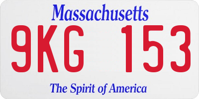 MA license plate 9KG153