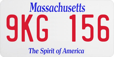 MA license plate 9KG156