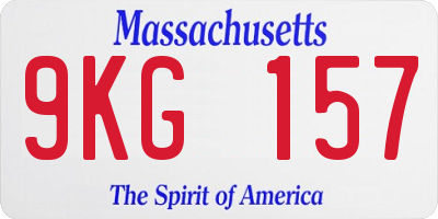 MA license plate 9KG157