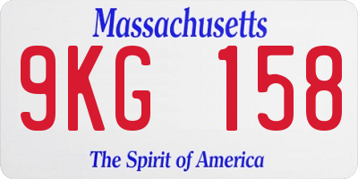 MA license plate 9KG158