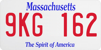 MA license plate 9KG162