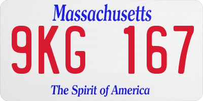 MA license plate 9KG167