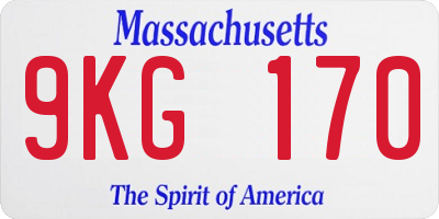 MA license plate 9KG170