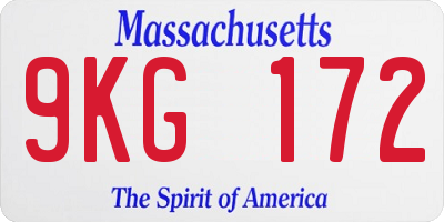 MA license plate 9KG172