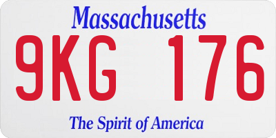 MA license plate 9KG176