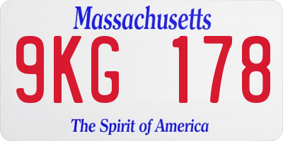 MA license plate 9KG178