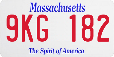 MA license plate 9KG182