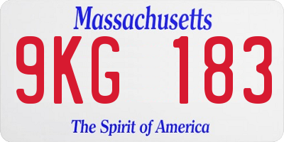 MA license plate 9KG183