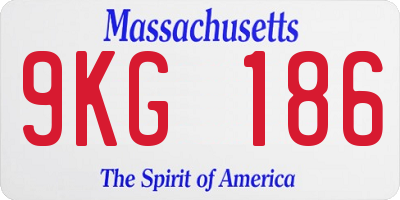 MA license plate 9KG186